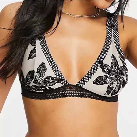 Free People Other - Free People Alia Bralette Bra Boho Bohemian | black floral